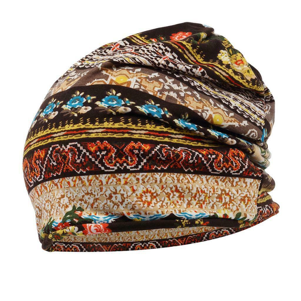 Baggy Slouchy Stretchy Beanie Chemo Hat Head Wrap Scarf Sleep Hat Coffee