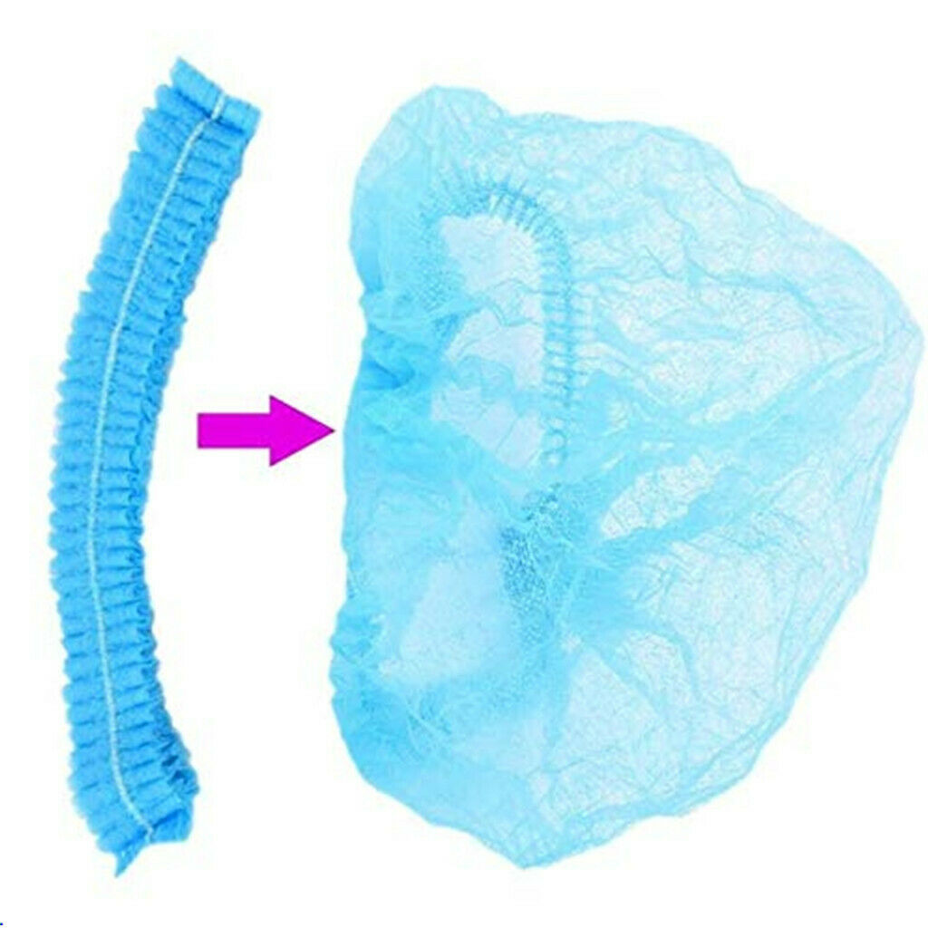 10Pieces Non-woven Disposable Nurse Non-woven Bouffant Hair Net Caps