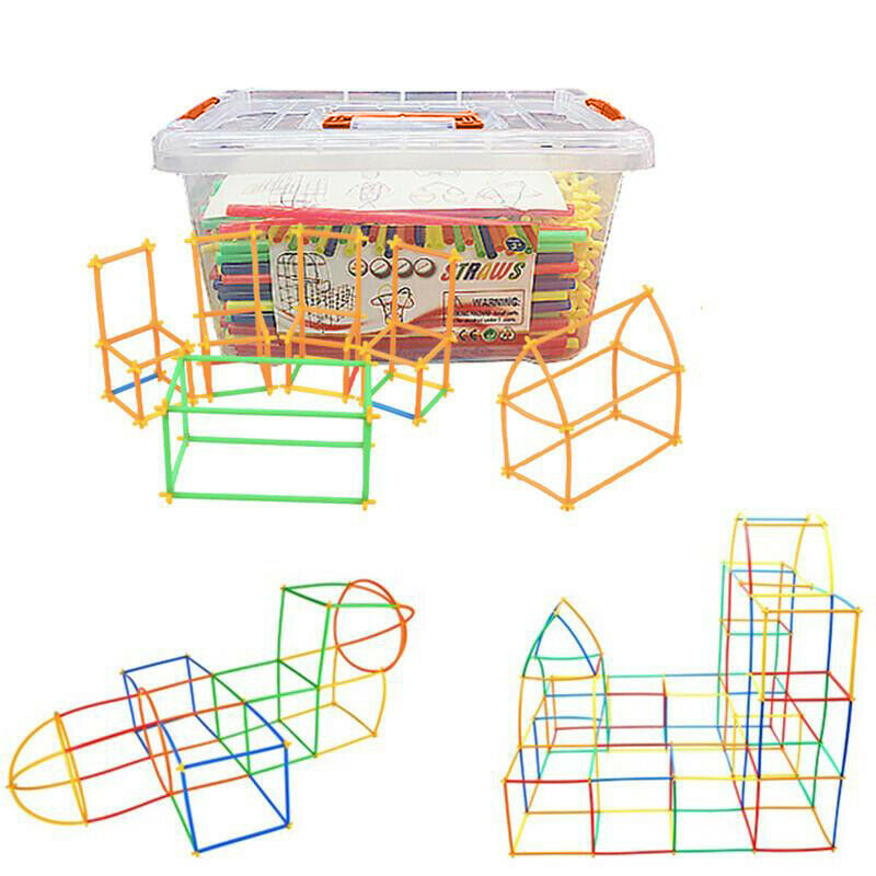 Interlocking Toys Educational Straw Fort Building Blocks Game Kids Gift