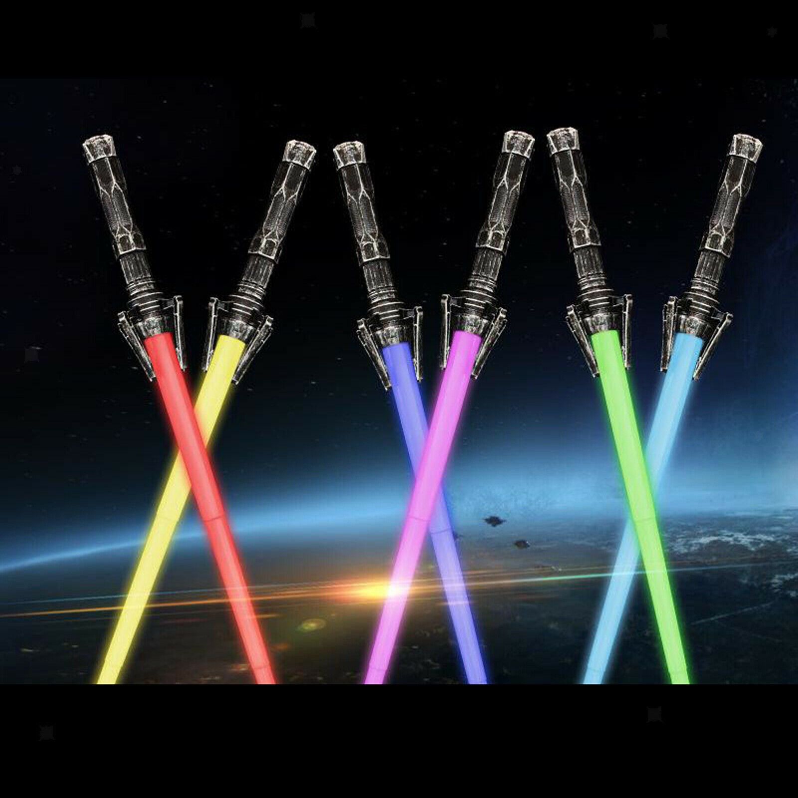 Expandable Light Up Saber 7 Colors Flashing Sword with Sound Dress Up Props