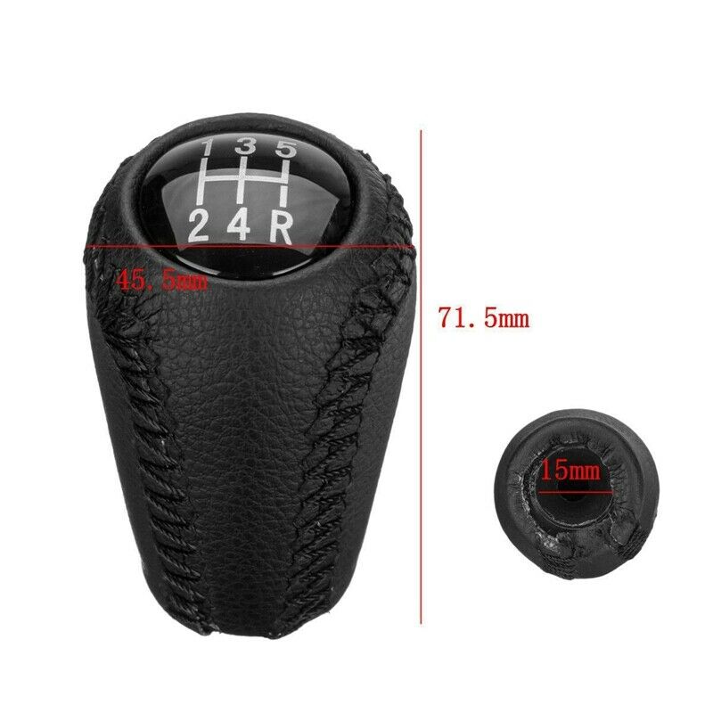 5-Speed Pu Leather Gear Shift Knob Head Shifter Black For Mazda 3 5 6 P8R6R6