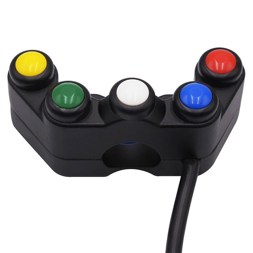 5 Button Universal Motorbike Quad ATV Switch Unit 22mm Handlebar Lights Horn