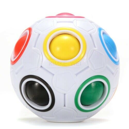 White Rainbow Magic Ball Plastic Speed Cube Twist Puzzle Toys for Kids Gift