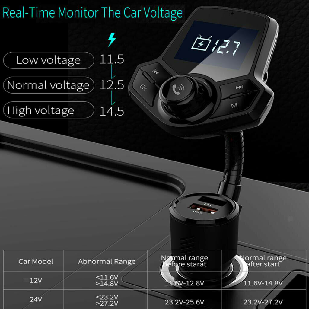 Bluetooth Car Kit Wireless FM Transmitter Dual USB Charger MP3 Player