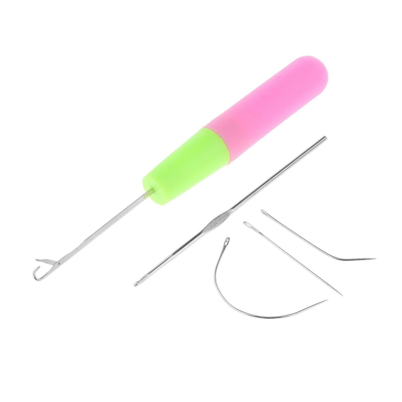 5pcs Latch Hook Crochet Needle Set Hair Weaving Sewing Tool for Micro Braids