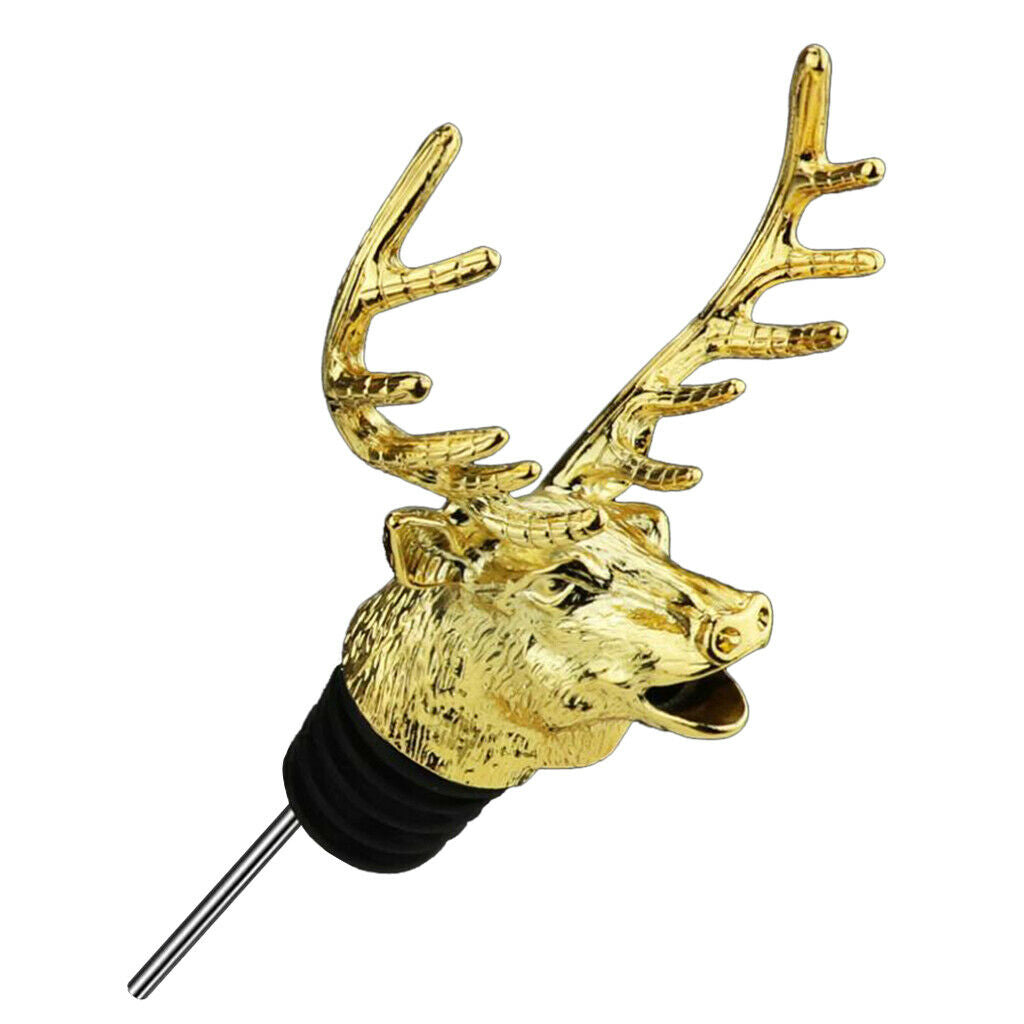 Deer Head Wine Pourer & Aerator with Silicone Rubber Fitting for Wine and Liquor
