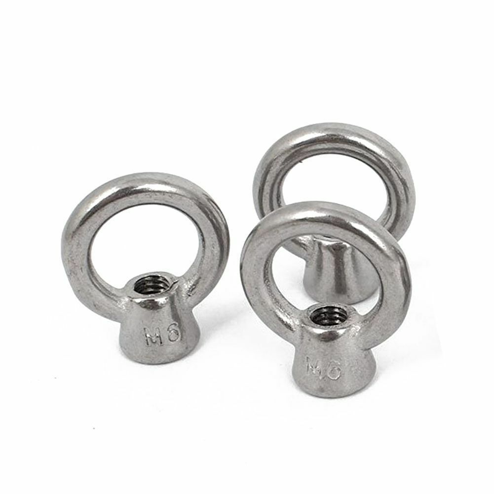 M6 304 Stainless Steel Material Machine Lifting Eye Bolt Nut Bolts 5 Pcs