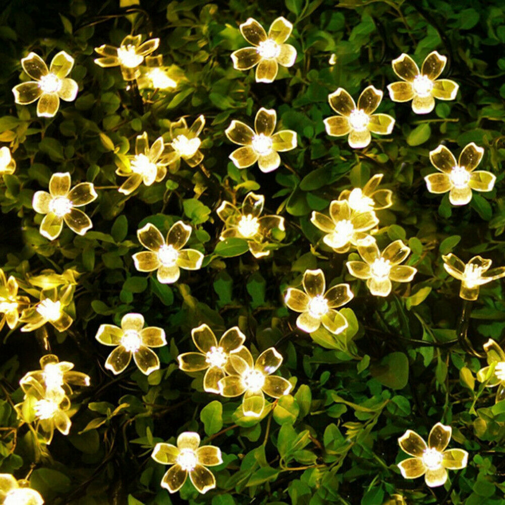 Fairy Wedding Party Garden Decor Solar Cherry  Flower XmasString Lights