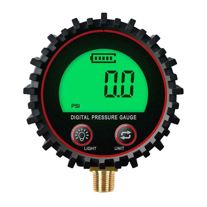 Digital Gas Pressure Gauge with 1/8'' NPT Bottom Connector & Rubber Protector