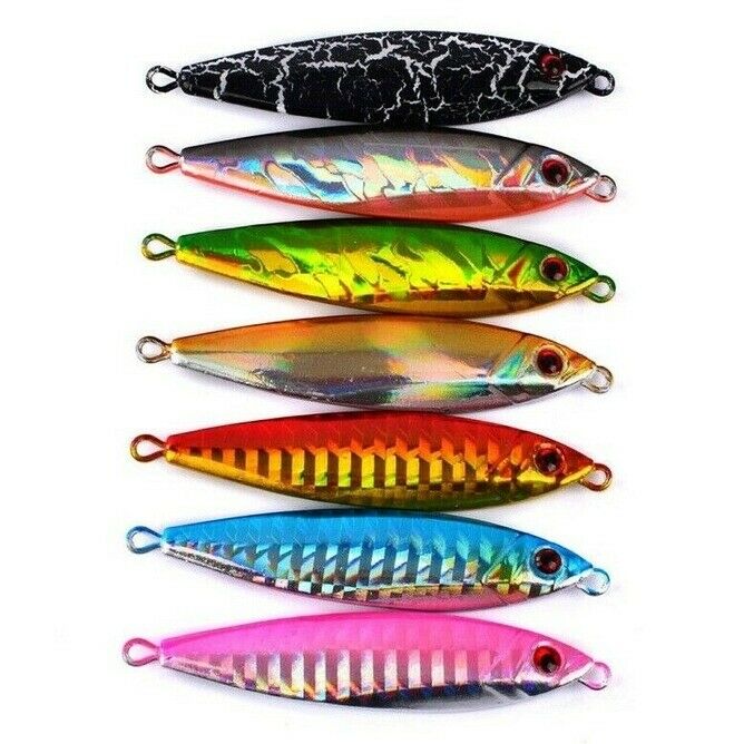 7* Micro Jigs Luminous Slow Fall Fishing Jigging Lures Snapper Tuna Jigs