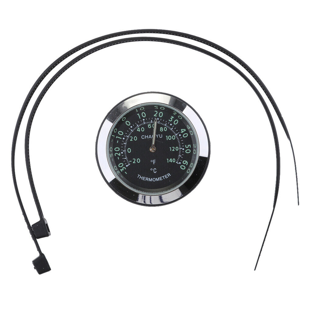 Waterproof Motorcycle Motorbike Handlebar Temperature Thermometer Meter Blk