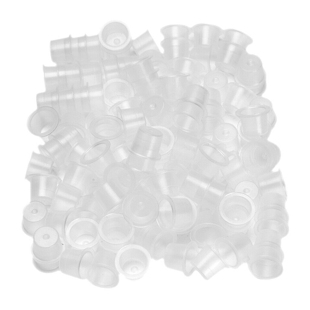 1000pcs Disposable Plastic Tattoo Cup Pigment Ink Holder Medium - Flat Base