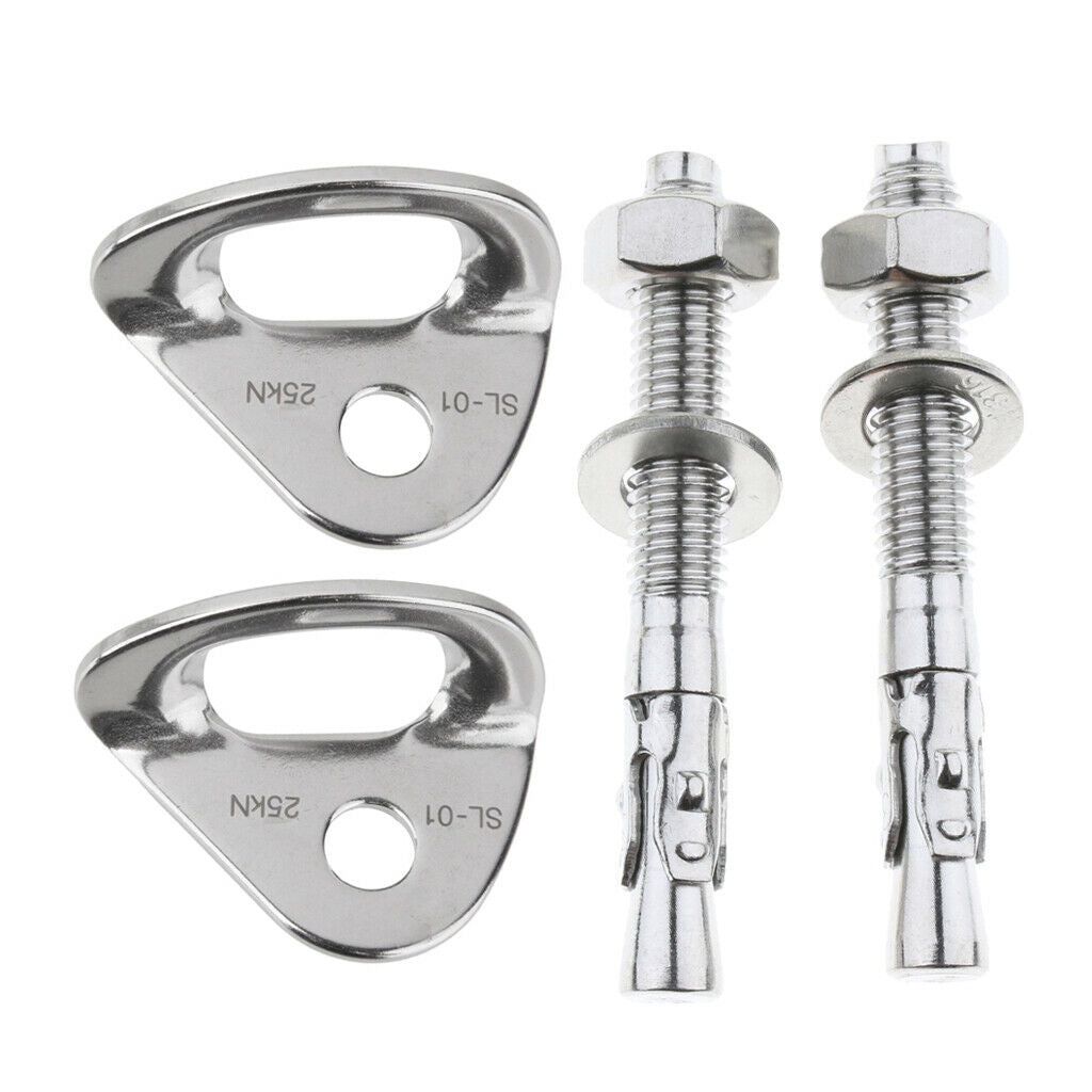 4pcs Stainless Steel Climbing 25KN Anchor Plates Hanger Bolts Set M10x80
