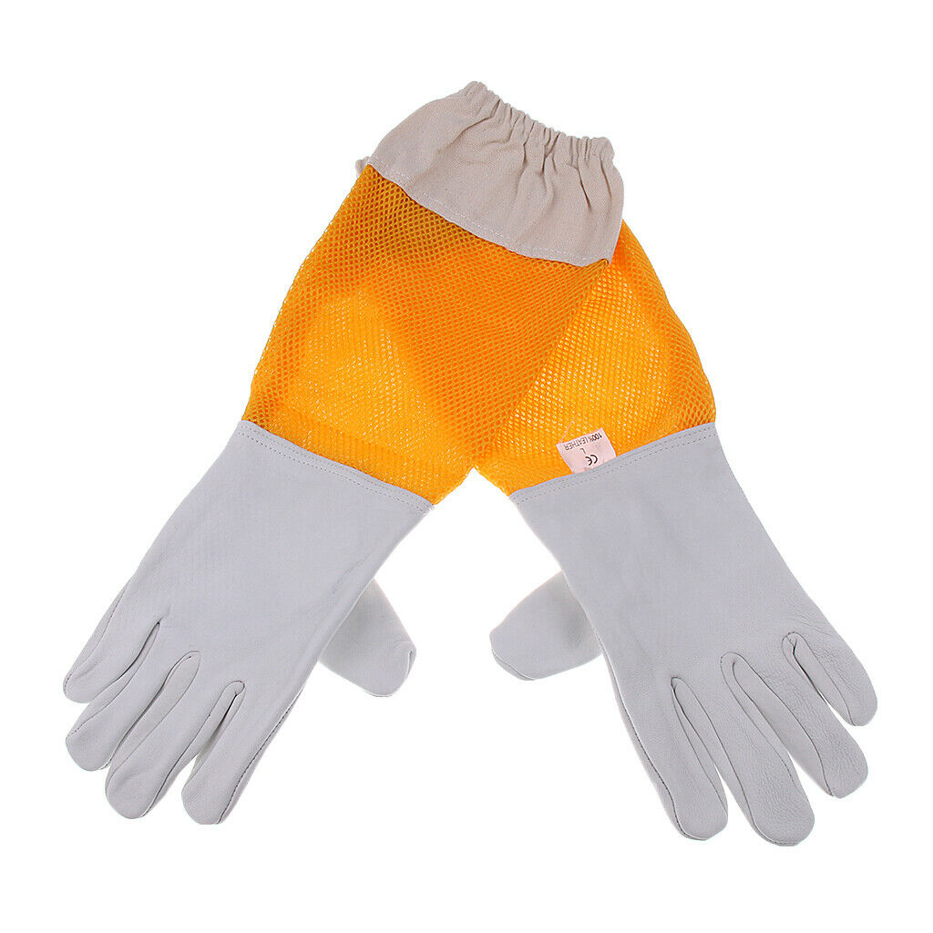 Beekeeping Protective Gloves with Vented Long Sleeves Gloves