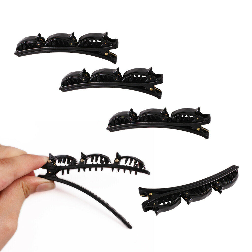 5x Plastic Non Slip Hair Clips - Professional Hairdressing Styling Sectioning