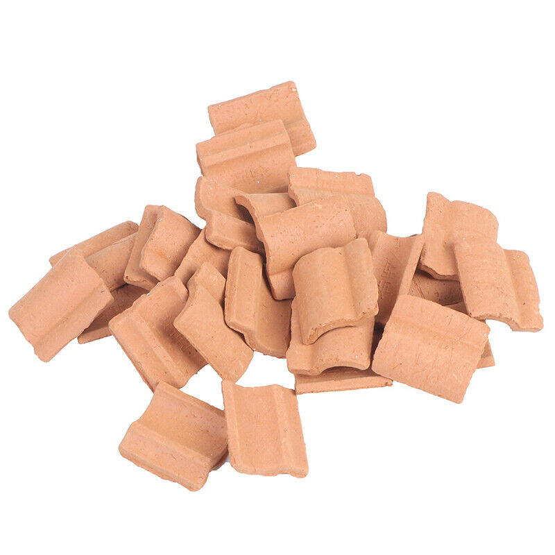 25PCS Niniature S Red Roof Tile Turning Mould Scenario Sand Table Diy Mater.DD