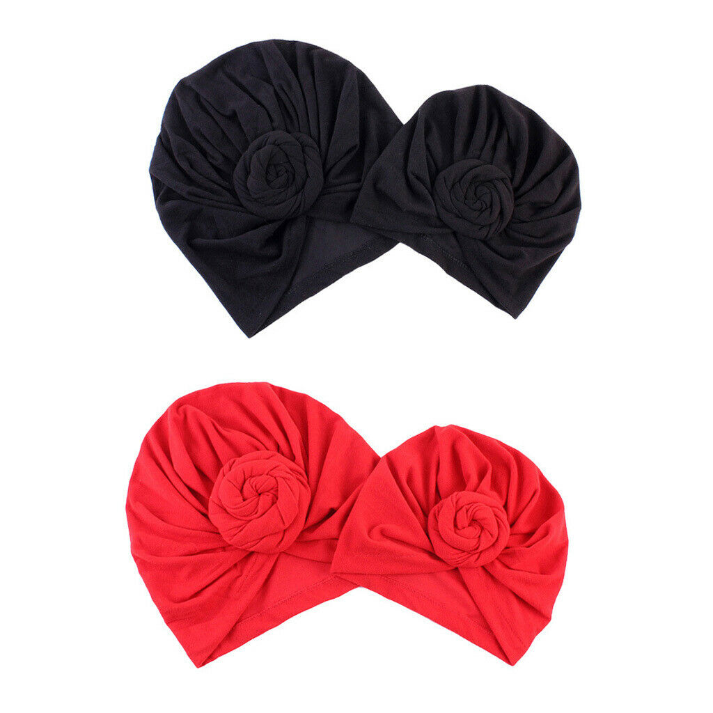 MagiDeal Mother Baby Knotted Turban Hat Warm Winter