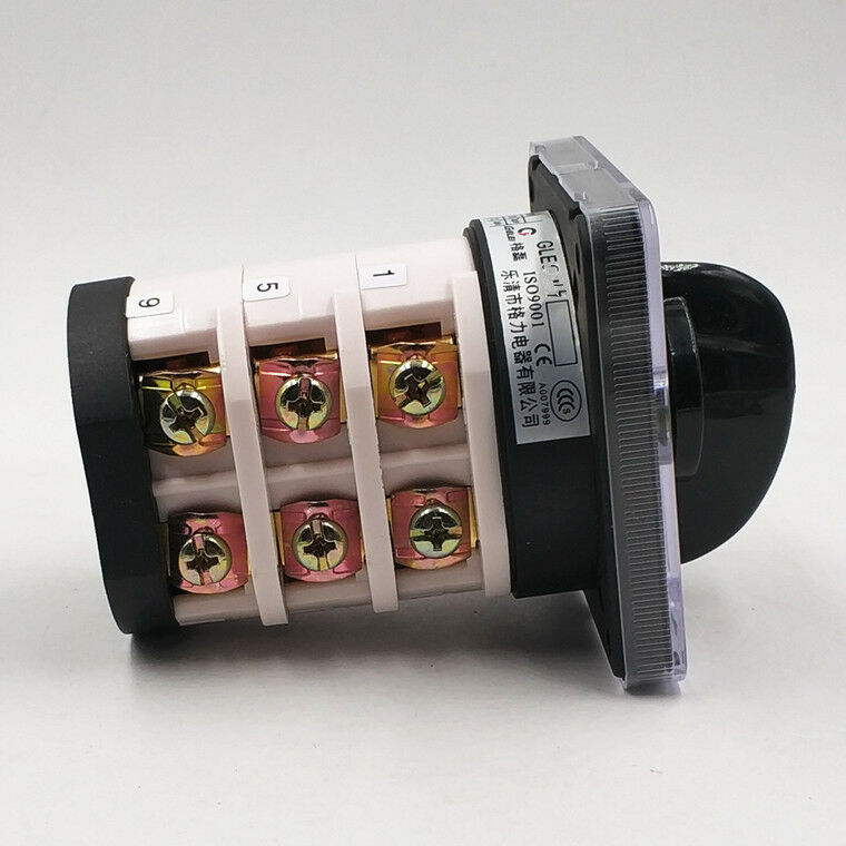 1PCS Changeover Switch 12 Screw Terminals 3 Position(1-0-2) on-off-on Black 32A