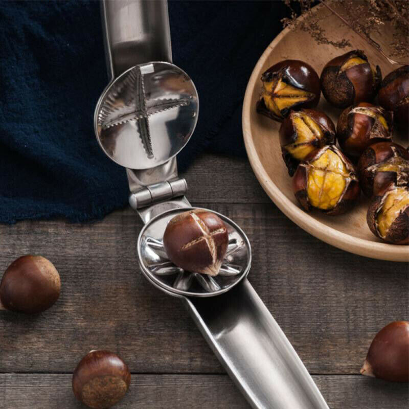 Stainless Steel Nut Cracker Opener Quick Chestnut Clip Walnut Pliers Nut ToolsSJ