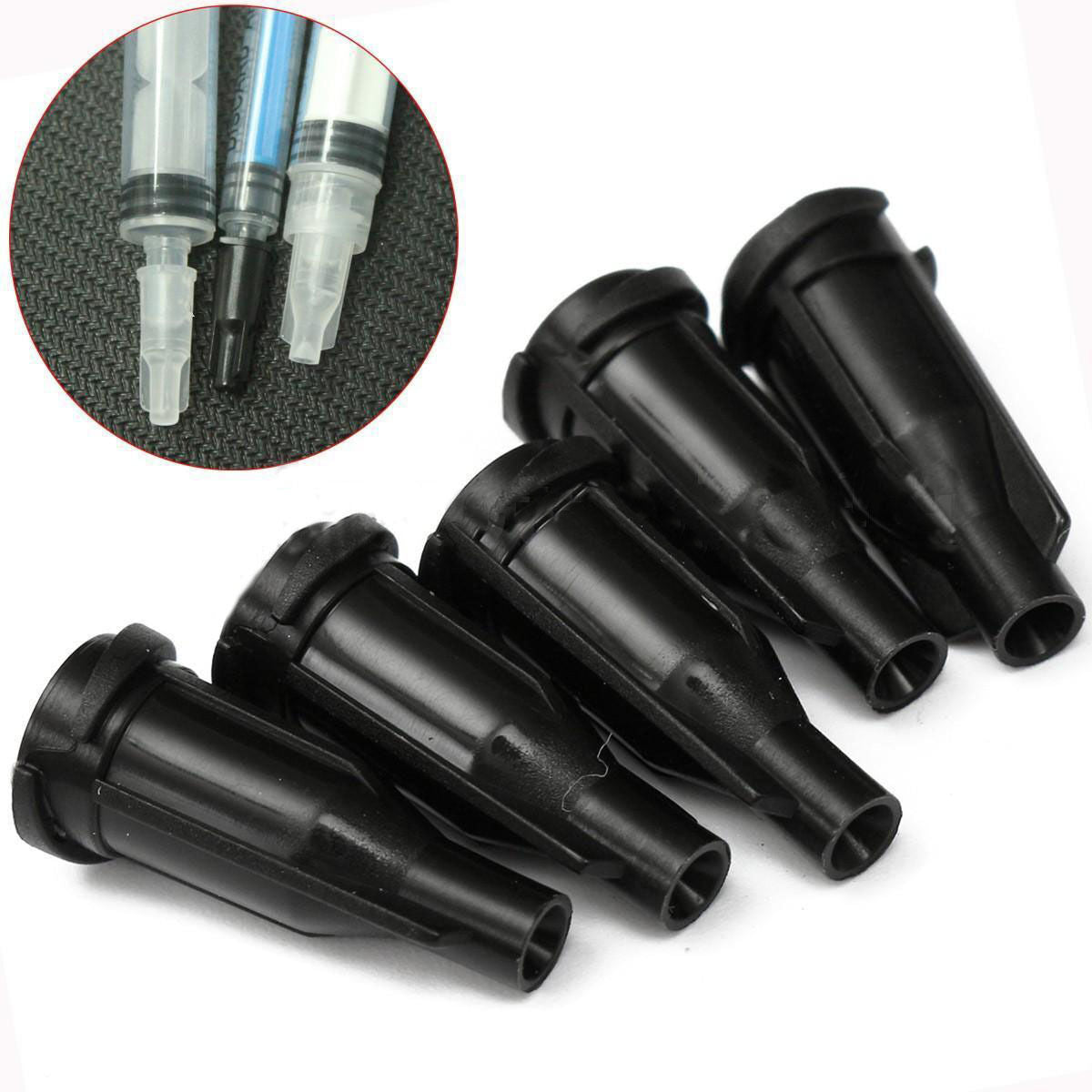 100x Black Lock Syringe Tips Caps Injector Dispensing Needle Sealing Plug