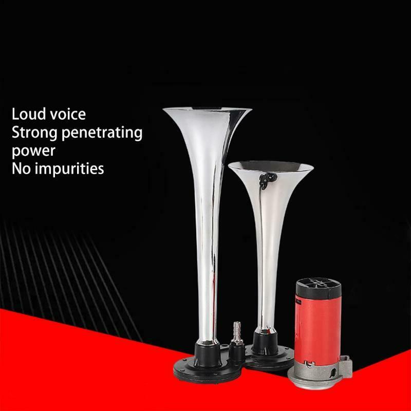 Double Tube Metal Car Horn 600DB Loud Trumpet Train Electric Air Horn Speakers