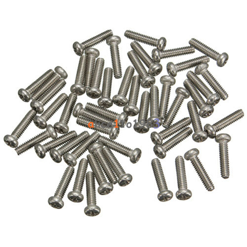 100PCS M2X6mm Screws Stainless Steel Round Head Plain End Machine