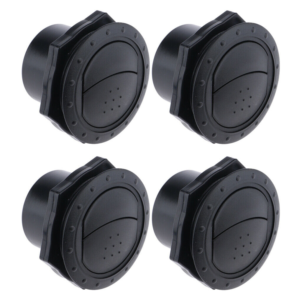 4X Marine Round Air Vent Outlet Grille Ventilation ABS Plastic 70x45mm Black