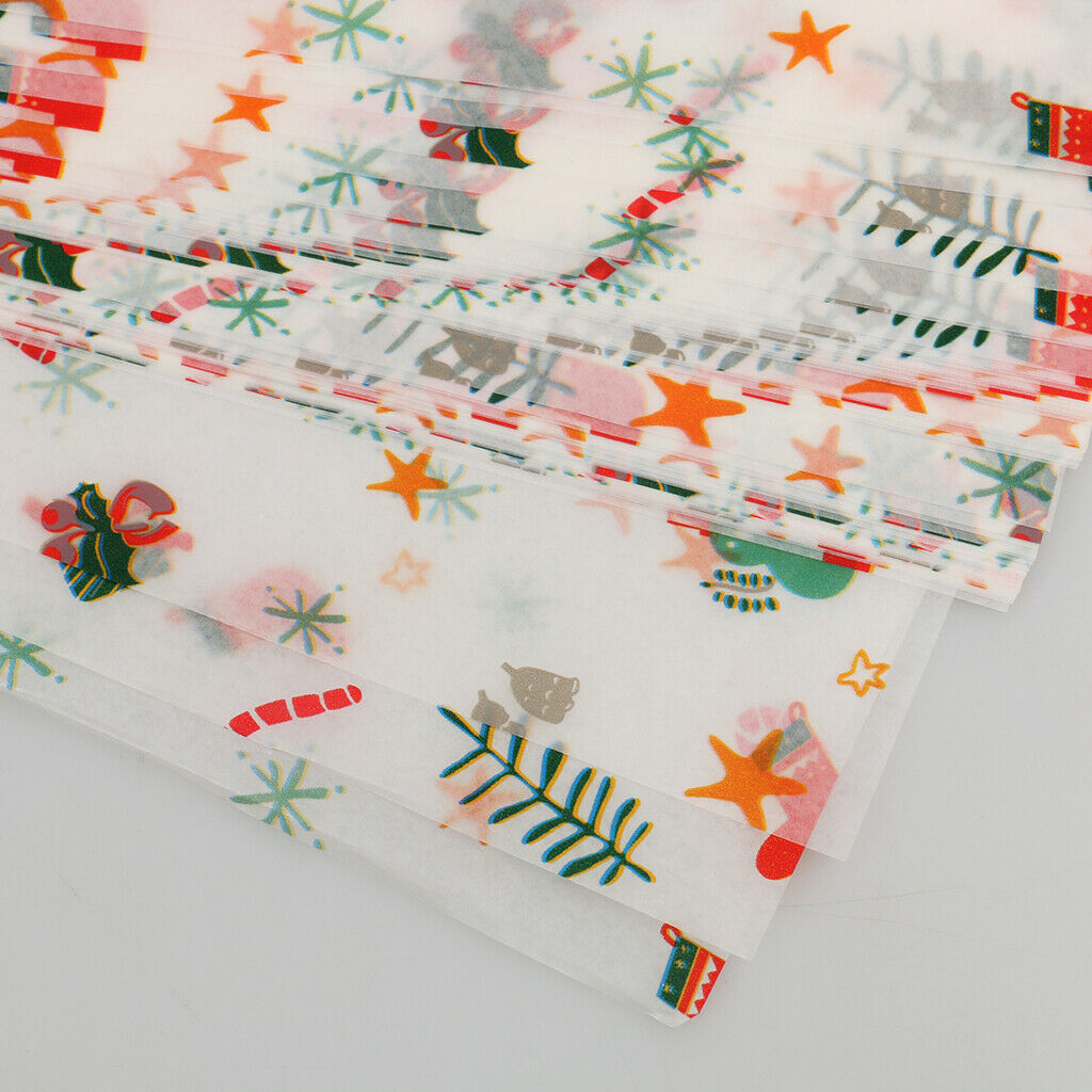 50pcs Christmas Waterproof Food Wrapping Paper Wax Paper Candy Cookie Paper