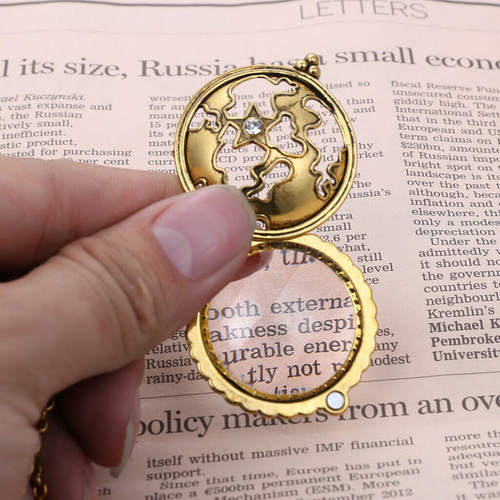 Magnifying Glass Locket Pendant Necklace Unisex Gothic Sweater Chain Jewelry