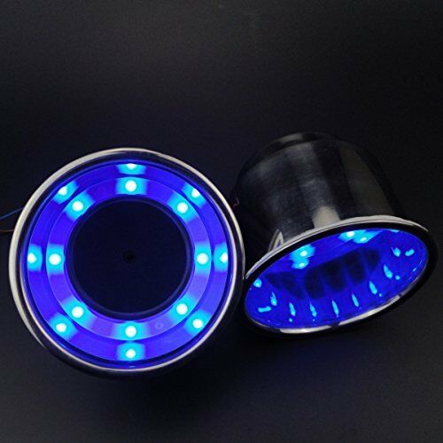 2pcs 8LED Blue Stainless Steel Cup Drink Holder Marine Boat Car Truck Camper Sea