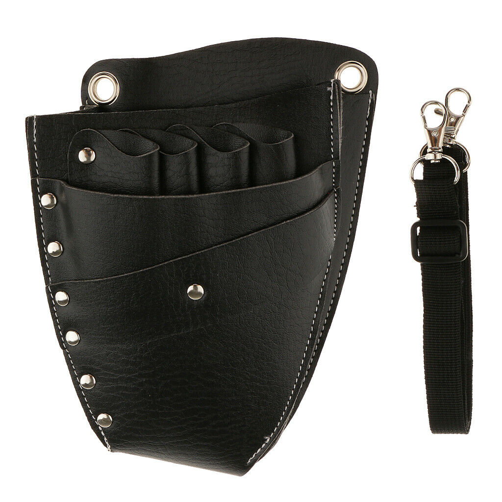 Black Shear Holster PU Leather Barber & Salon Leather Holster for Haircutting