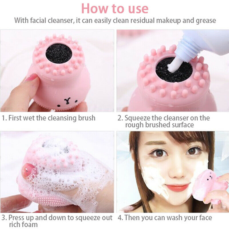 1PC Silicone Facial Cleaning Brushes Remover Skin Oil Acne Pore Cleaning Br DF