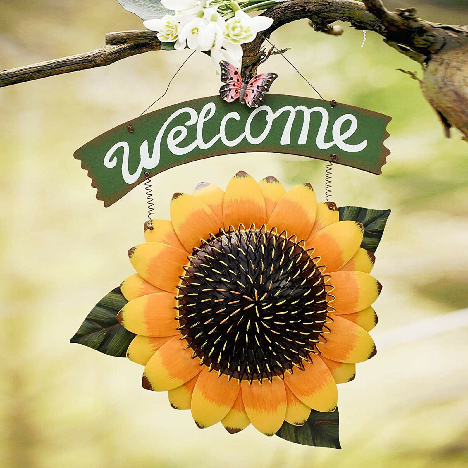 Handcrafts Sunflower Decor Hanging Outdoor For Cafe Shop Floral Yard Banner