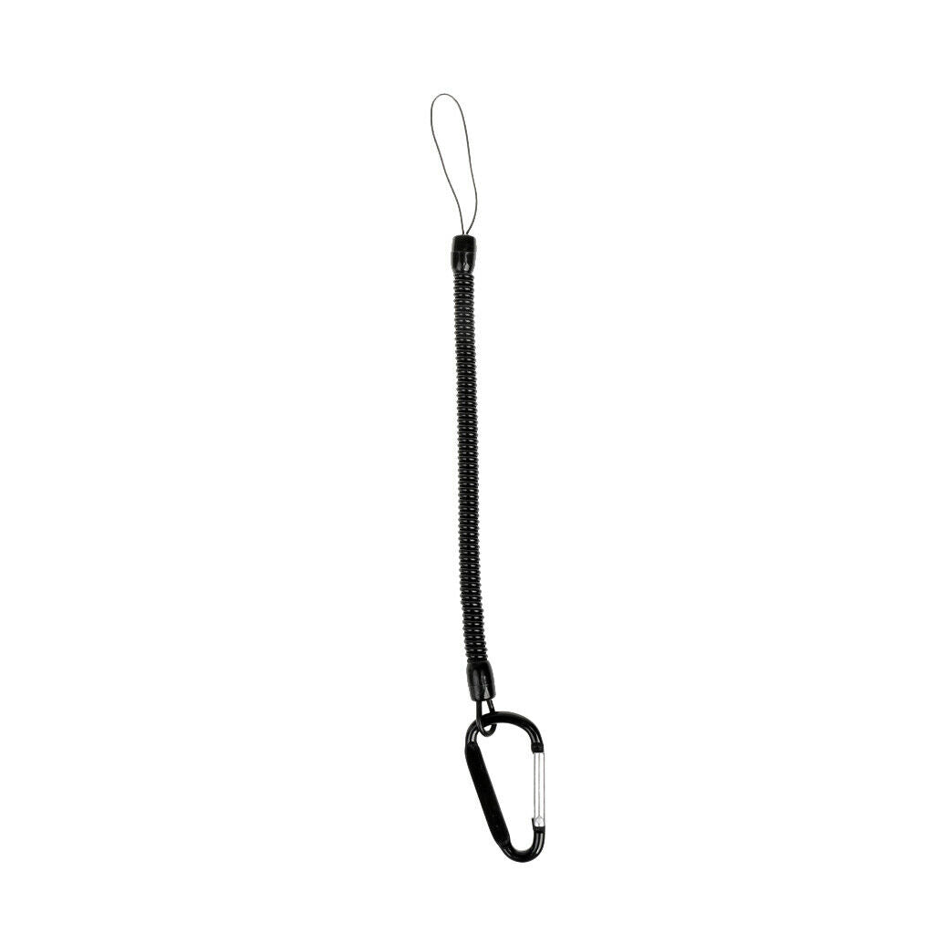 Fishing Lanyard Safety Rope Stretchy Coil Cord Pliers Tether with Carabiner