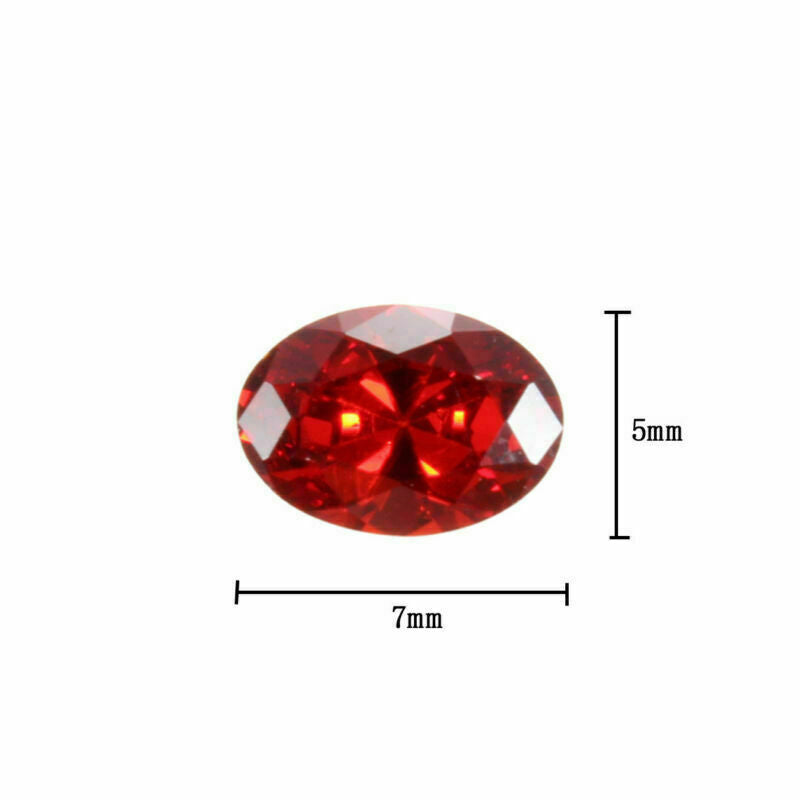 7x5mm Oval AAAAA Natural VVS Heated Glass Filling Pomegranate Red Gestone
