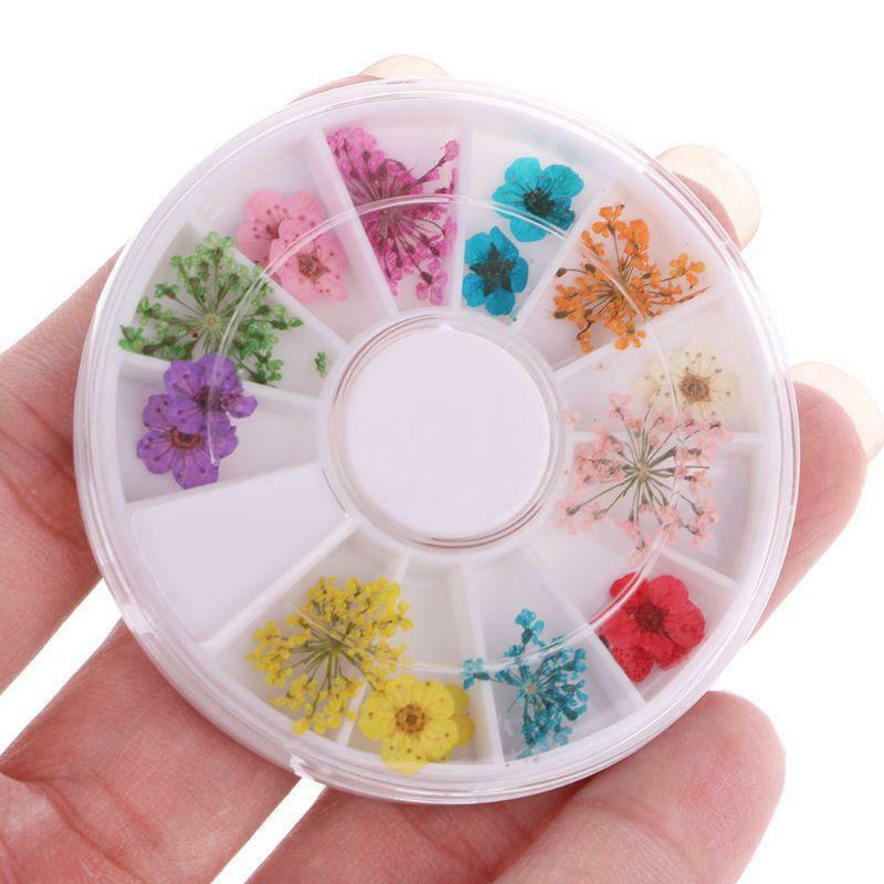 Real Nail Dried Flowers Nail Art Decoration DIY Tips Case Small Flowers Nails