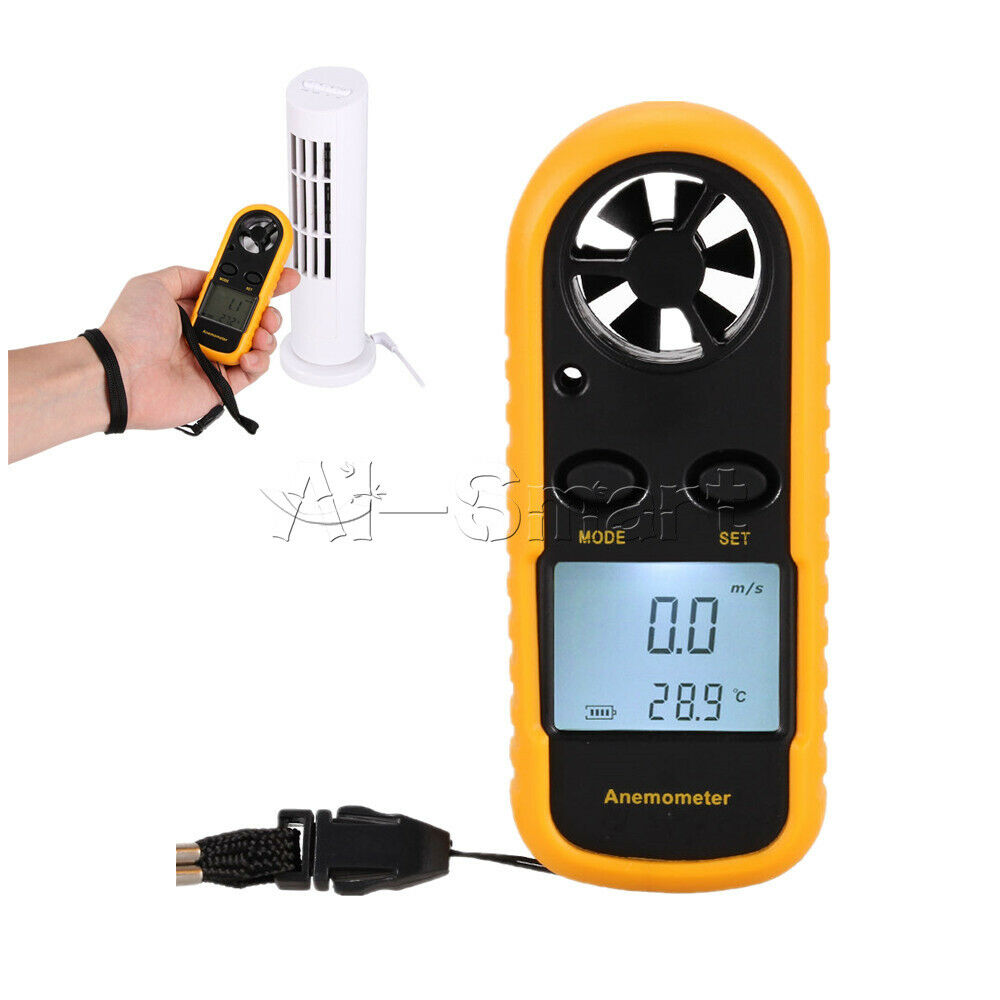 Digital LCD Handheld Anemometer Wind Speed Gauge Meter NTC Thermomoter