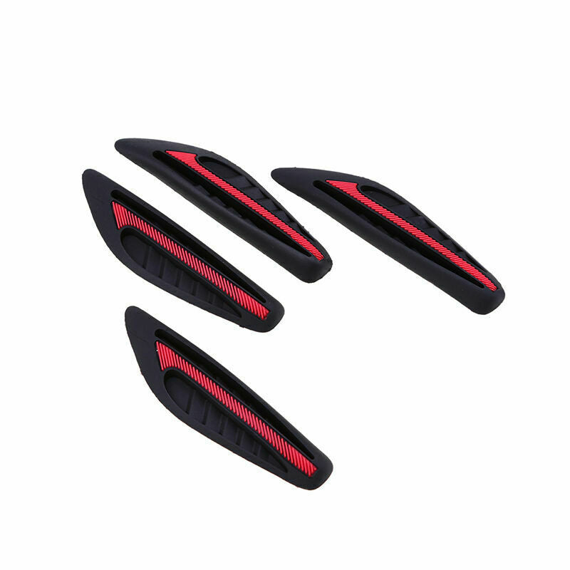 4PCS Rubber Car Side Door Edge Protection Guards Stickers Red Universal 96x23mm
