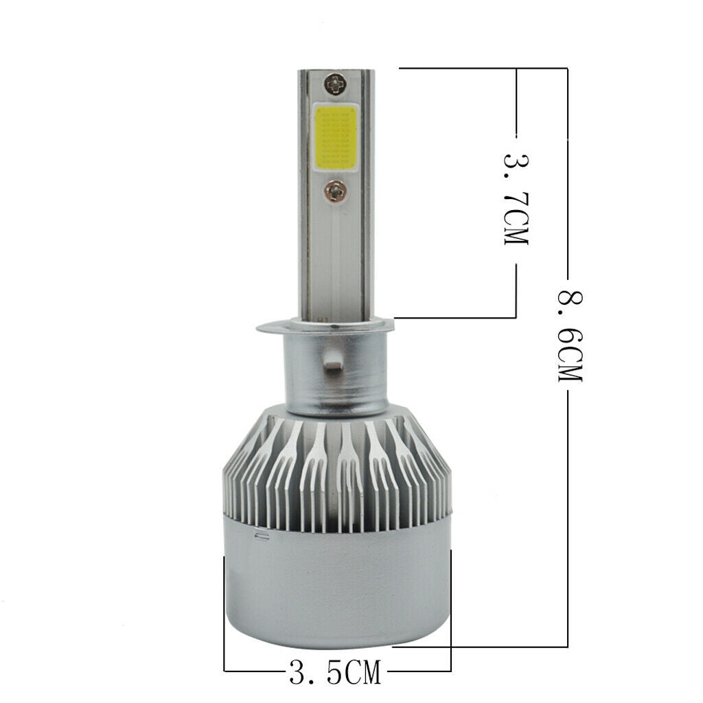 2 Piece COB Chip 72W Auto Car H1 LED Headlight 7200LM 6000K Conversion Bulbs