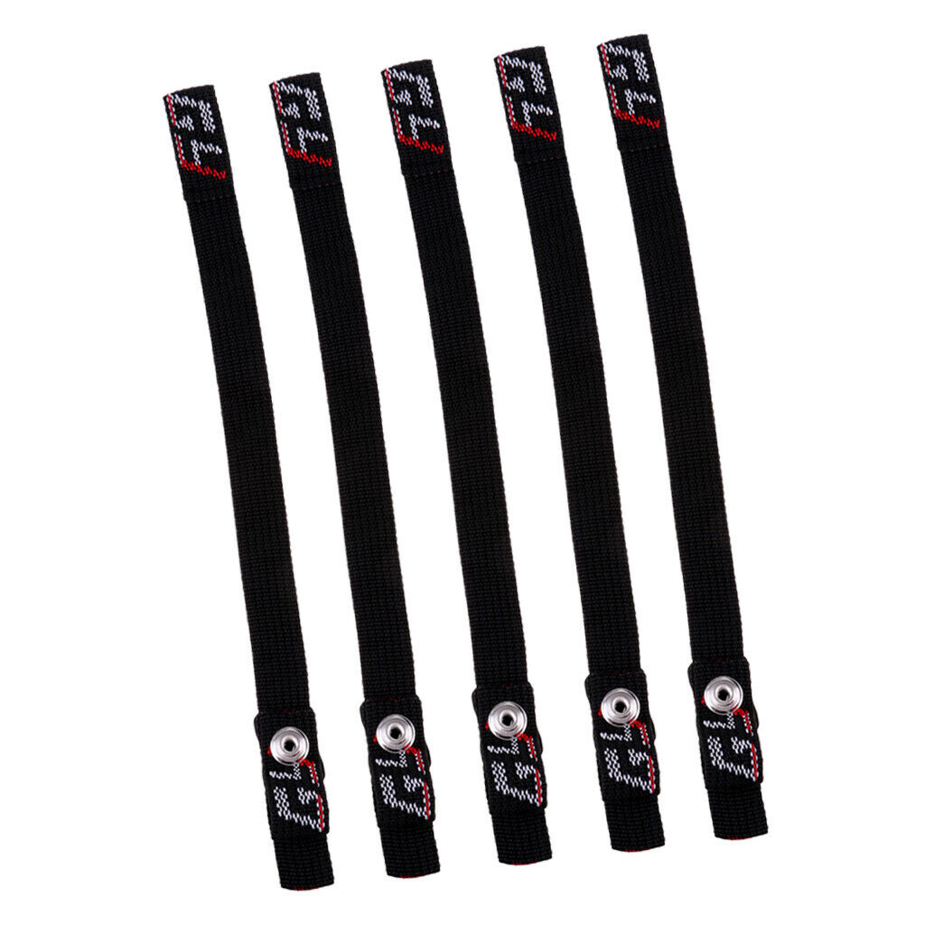 5pcs Ice Hockey Helmet Replacement Chin Strap Loop Nylon with Single Snap Black