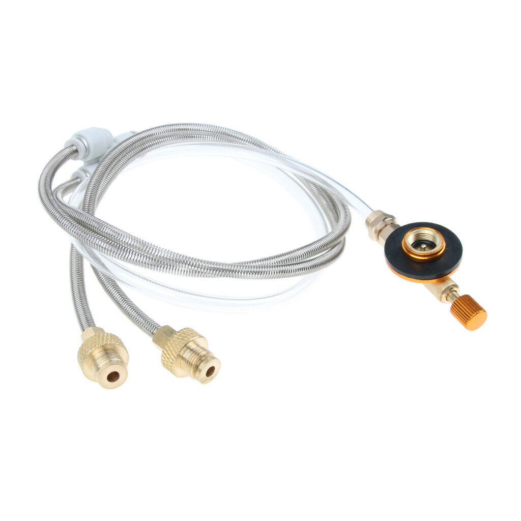 2 Stage Hose Pipe Propane Regulator Adapter for Flat Gas Tank Camping Stove