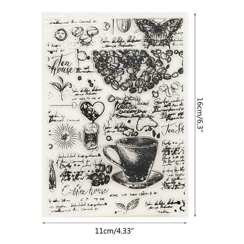 Coffee Silicone Clear Seal Stamp DIY Scrapbooking Embossing Photo Album Decor