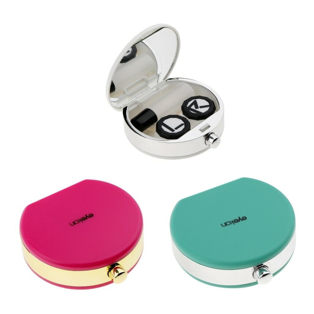 Mini Contact Lens Box Travel Soaking Case with Liquid Bottle Tweezers White