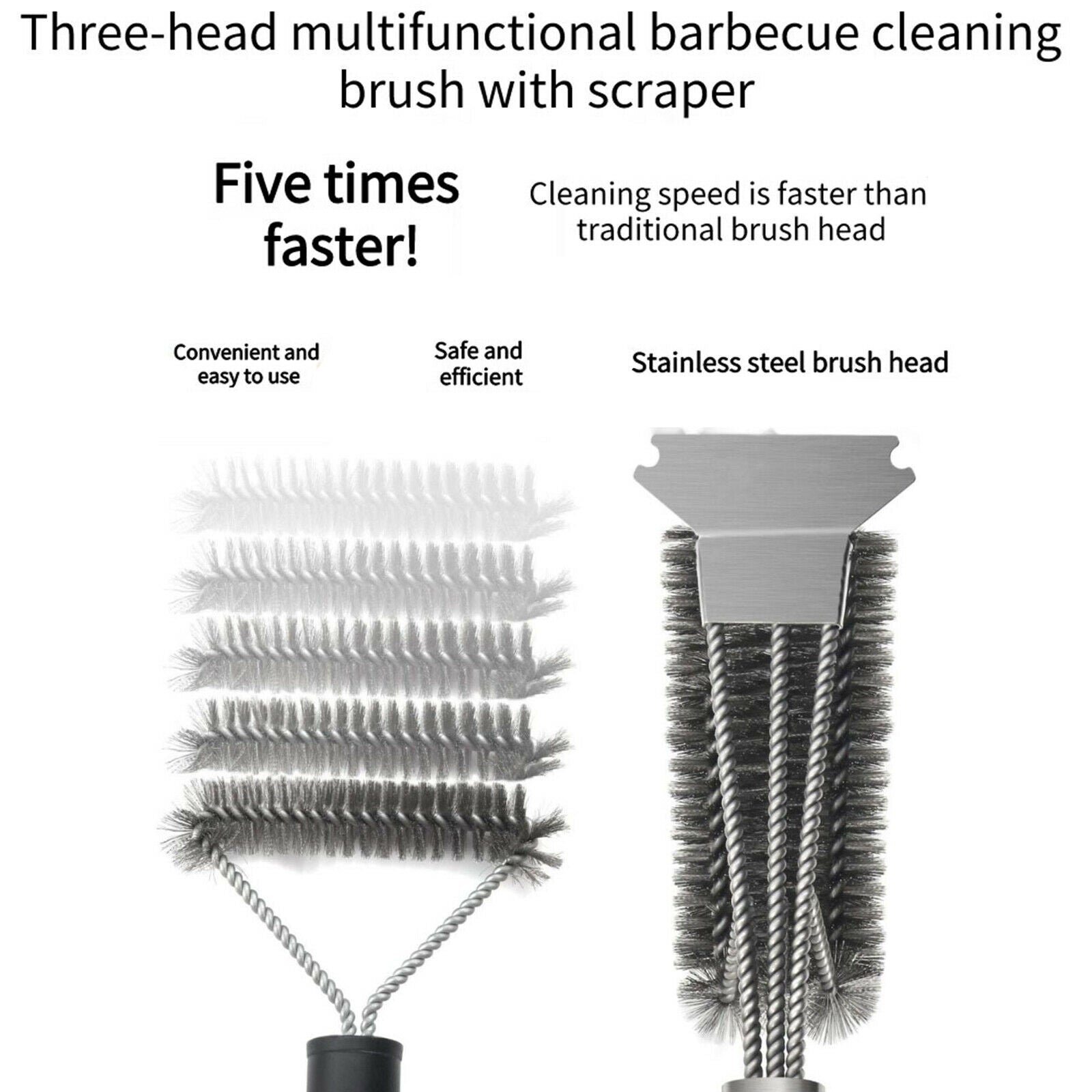 Premium Barbecue Grill Brush and Scraper Long BBQ Brush Cleaner Accessory