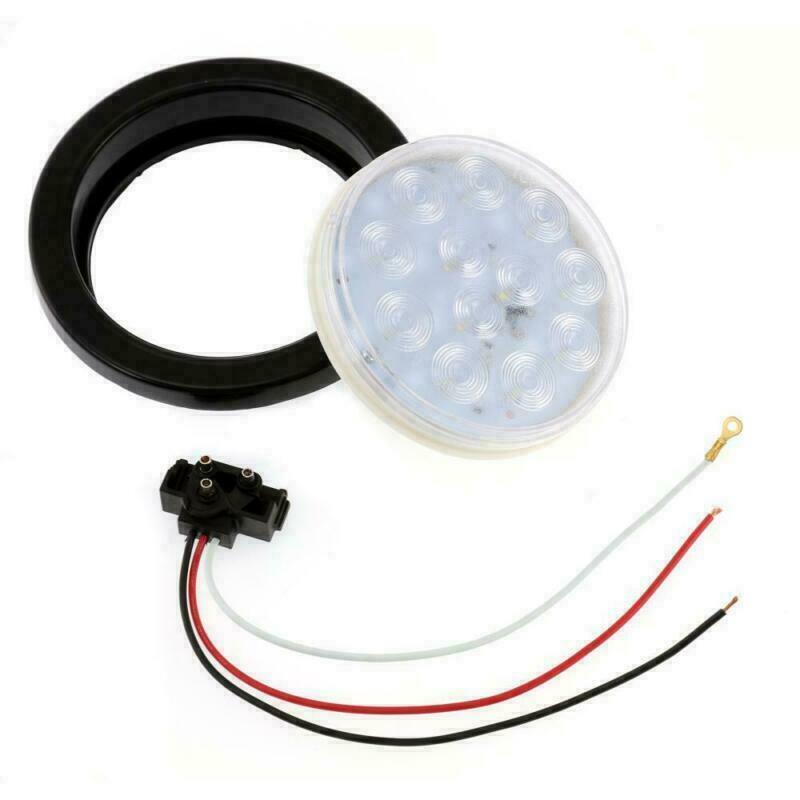 4" Round Led Stop Turn Tail Lights Trailer Truck Backup Reverse 2 Red + 2 White