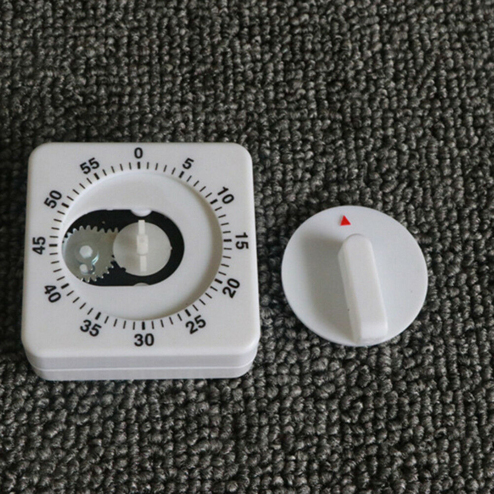 White Square 60-Minute Mechanical Timer Reminder Counting For Kitchen Nove.l8