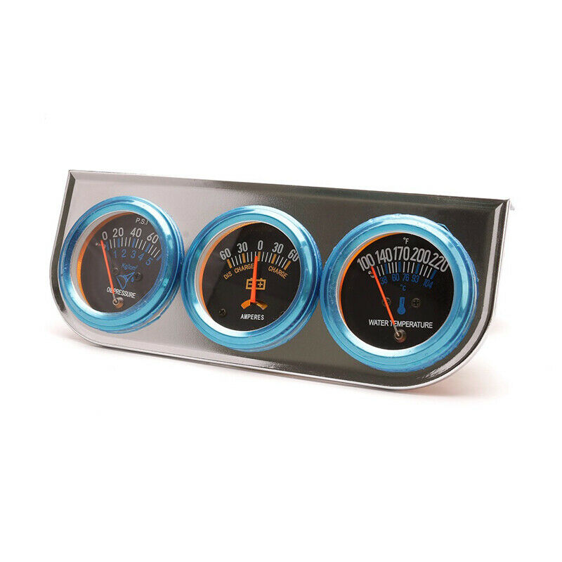 2'' Car AMP Gauge Meter Water Temp Oil Pressure 3in1 w/ Holder High Sensitivity