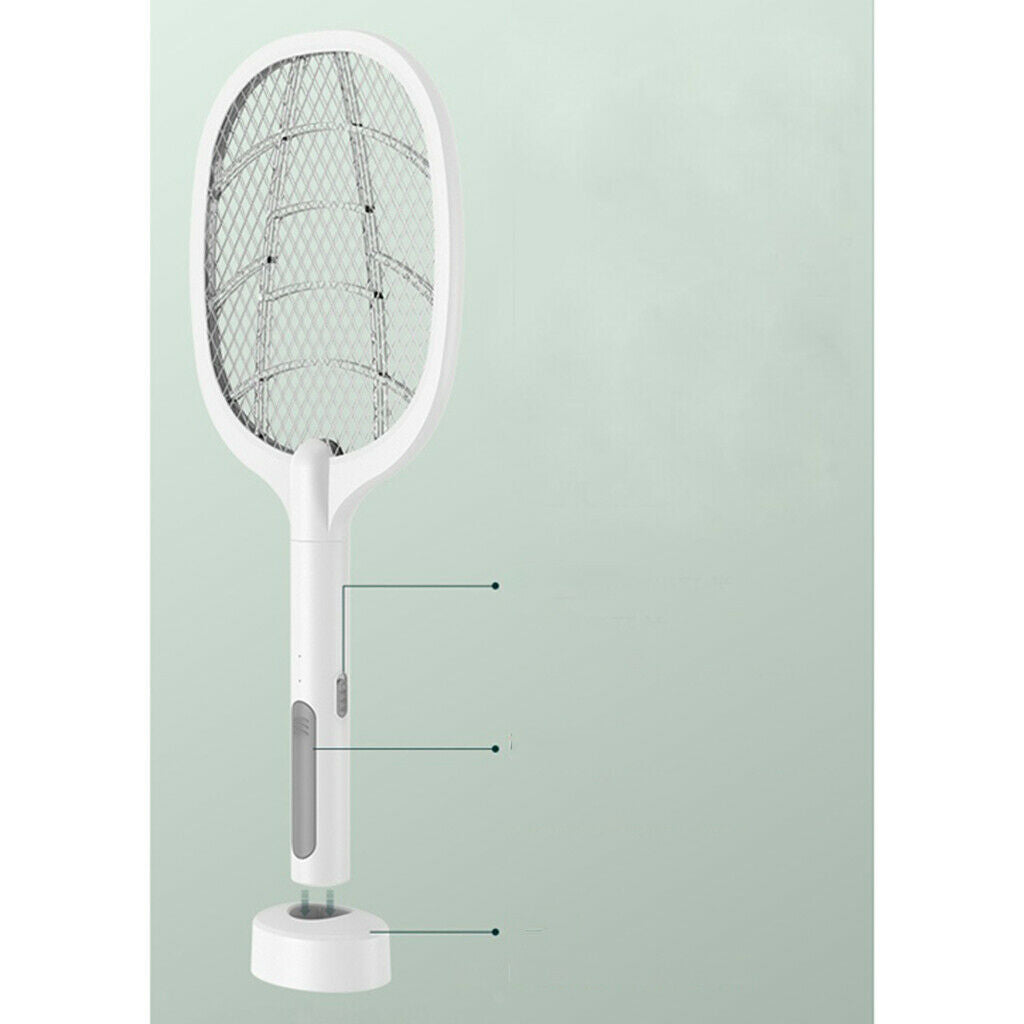 Electric Rechargeable Mosquito Swatter Repellent LED Bug Fly Zapper Racket
