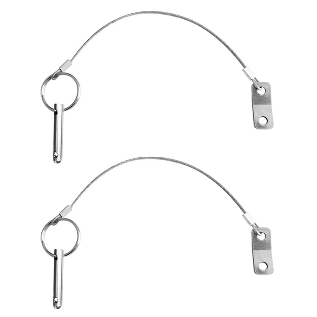 2x Quick Release Pin 1/4" w/ Lanyard Marine 316 Stainless Steel - Bimini Top