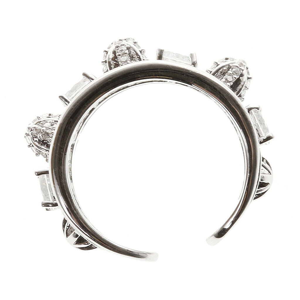Simple Jewelry Women Accessorires Cubic Rhinestone Party Hoop Finger Ring